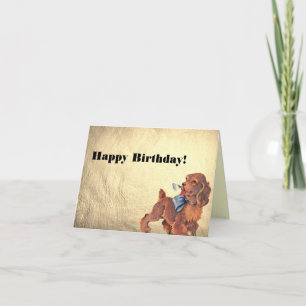 Alles Gute zum Geburtstag Vintage-Hündchen Karte
