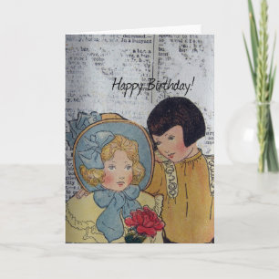 Alles Gute zum Geburtstag Vintage Kinder Karte