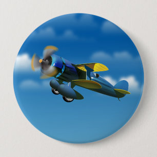 Alles Gute zum Geburtstag, Vintages Flugzeug in ei Button