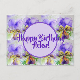 Alles Gute zum Geburtstag Viola floral Damen Name Postkarte