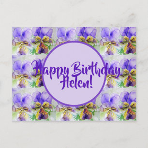 Alles Gute zum Geburtstag Viola floral Damen Name Postkarte