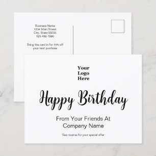 Alles Gute zum Geburtstag vom Firmenlogo Sonderang Postkarte