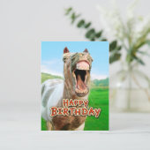 Alles Gute zum Geburtstag vom glücklichen Pferd Postkarte (Stehend Vorderseite)