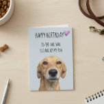 Alles Gute zum Geburtstag vom Hund Funny Spaß Karte<br><div class="desc">This design was created though digital art. It may be personalized in the area provide or customizing by choosing the click to customize further option and changing the name, initials or words. You may also change the text color and style or delete the text for an image only design. Kontakt...</div>