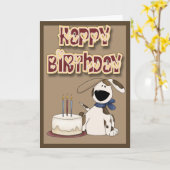 Alles Gute zum Geburtstag vom Hund Karte (Gelbe Blume)