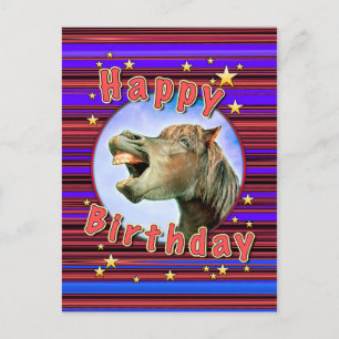 Alles Gute zum Geburtstag vom lachenden Pferd Postkarte