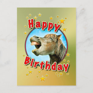 Alles Gute zum Geburtstag vom lachenden Pferd Postkarte