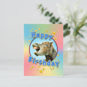 Alles Gute zum Geburtstag vom lachenden Pferd Postkarte (Stehend Vorderseite)