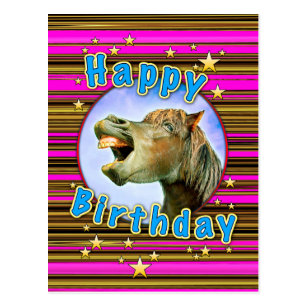 Lustig Pferd Geburtstag Postkarten | Zazzle.de