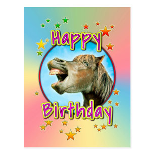 Lustig Pferd Geburtstag Postkarten | Zazzle.de