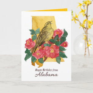 Alles Gute zum Geburtstag von Alabama Camellia Yel Karte