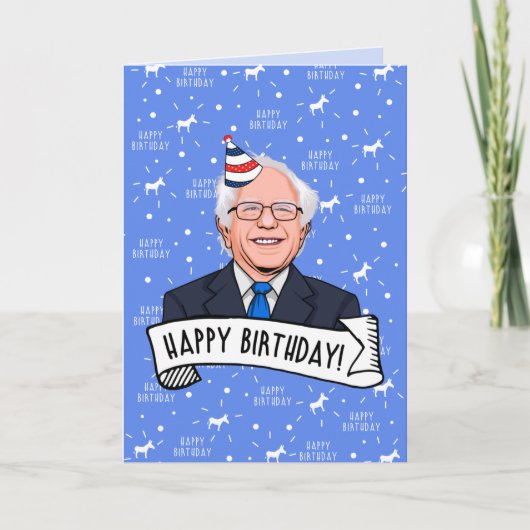 Alles Gute zum Geburtstag von Bernie Sanders Karte (Vorderseite)