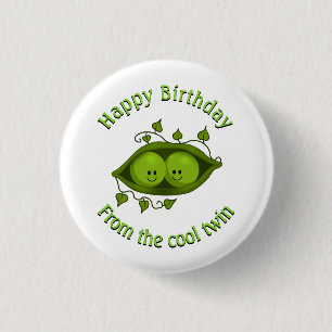 Alles Gute zum Geburtstag von den coolen Zwillings Button