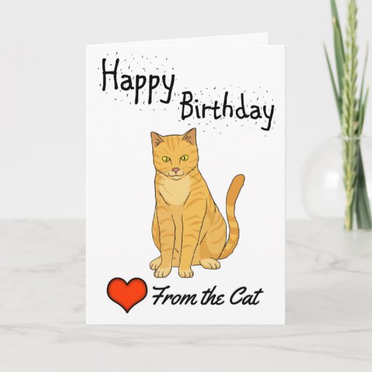 Alles Gute zum Geburtstag von der Katze Karte (Vorderseite)