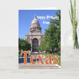 Alles Gute zum Geburtstag von der Texas-Austin Karte