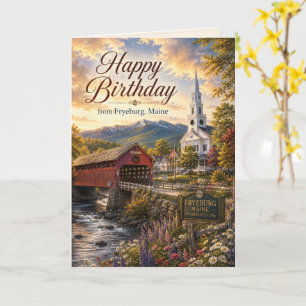 Alles Gute zum Geburtstag von Fryeburg Maine Sceni Karte