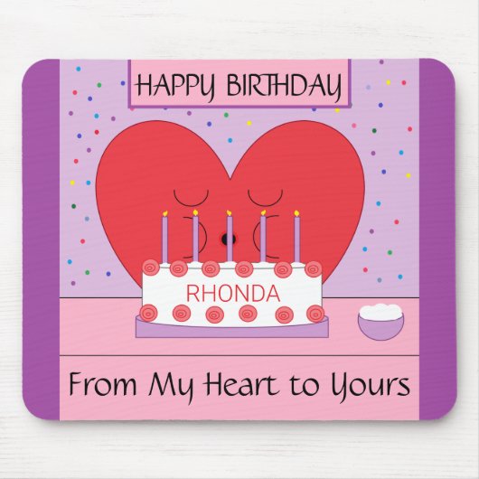 Alles Gute zum Geburtstag, von Herzen: Mousepad (Vorne)