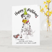 Alles Gute zum Geburtstag von Ihrem Dalmation Karte (Gelbe Blume)