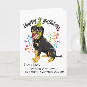 Alles Gute zum Geburtstag von Ihrem Rottweiler Bud Karte