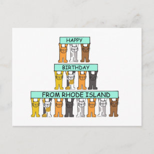 Alles Gute zum Geburtstag von Rhode Island Postkarte