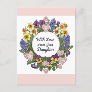 Alles Gute zum Geburtstag von Tochter Floralkranz Postkarte