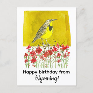 Alles Gute zum Geburtstag von Wyoming Meadowlark F Postkarte