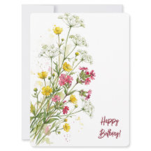 Alles Gute zum Geburtstag Wasserfarbe florale Wild