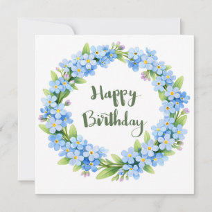 Alles Gute zum Geburtstag Wasserfarbe Vergissmeinn Karte