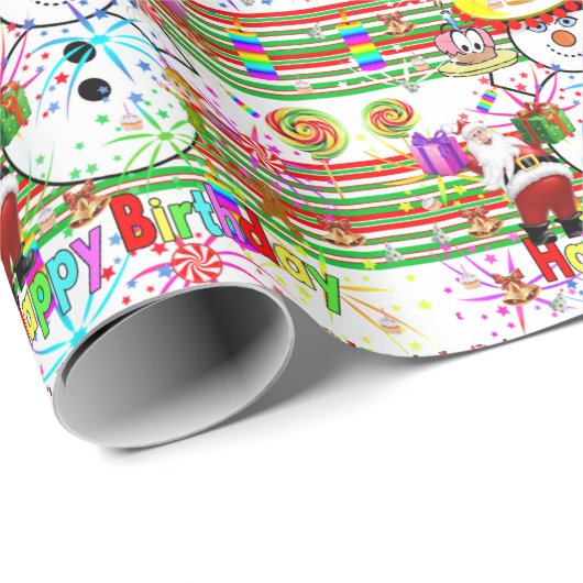 Alles Gute zum Geburtstag Weihnachtswrapping Paper Geschenkpapier (Rolleneckpunkt)