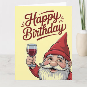 "Alles Gute zum Geburtstag"-Wein-Gnom Karte