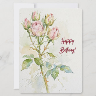 Alles Gute zum Geburtstag Wein Iris Aquarell flora Feiertagskarte
