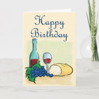 Alles Gute zum Geburtstag Wein und Brot