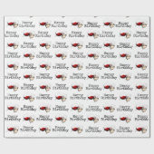 Alles Gute zum Geburtstag Weintoast auf Weiß Geschenkpapier (Flach)