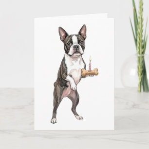 Alles Gute zum Geburtstag Welpe BOSTON TERRIER Hun Karte