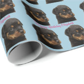 Alles Gute zum Geburtstag, Welpe, Rottweiler, Cust Geschenkpapier (Rolleneckpunkt)