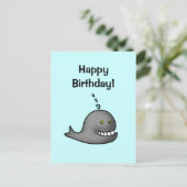 Alles Gute zum Geburtstag! (whale) Postkarte (Stehend Vorderseite)