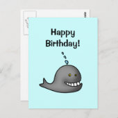Alles Gute zum Geburtstag! (whale) Postkarte (Vorne/Hinten)