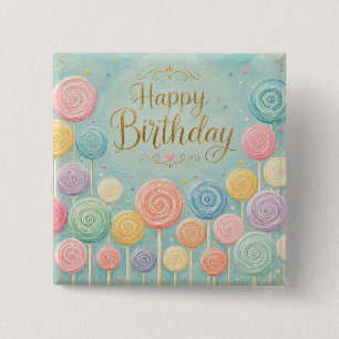 Alles Gute zum Geburtstag Whimsical Watercolor Lol Button