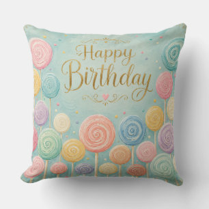 Alles Gute zum Geburtstag Whimsical Watercolor Lol Kissen