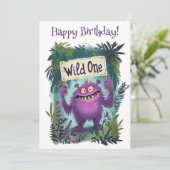 Alles Gute zum Geburtstag, Wild One Dankeskarte (Stehend Vorderseite)