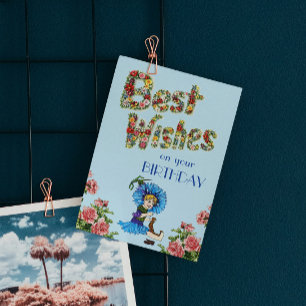 Alles Gute zum Geburtstag Wildblumen floral  Postkarte