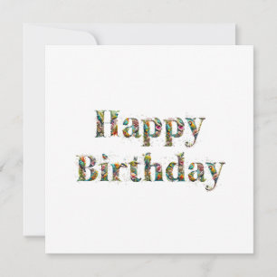 Alles Gute zum Geburtstag Wildblumen und tropische Feiertagskarte