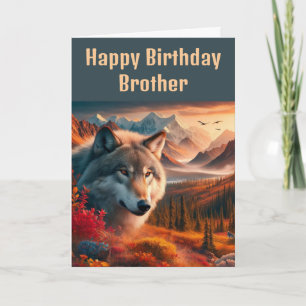 Alles Gute zum Geburtstag Wolf am Sonnenuntergang Karte
