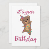 Alles Gute zum Geburtstag wünscht Ihnen Niedliche  Einladung (Vorne/Hinten)