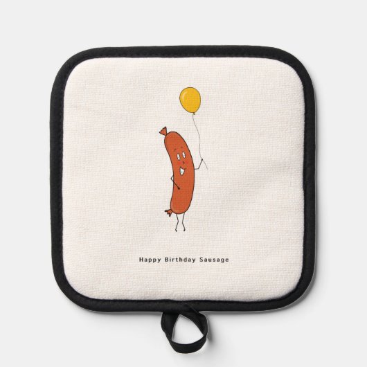 Alles Gute zum Geburtstag Wurst Topflappen (Vorderseite)