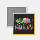 Alles Gute zum Geburtstag, Zeit zum Feiern, Magnet (Vorderseite/Rückseite)