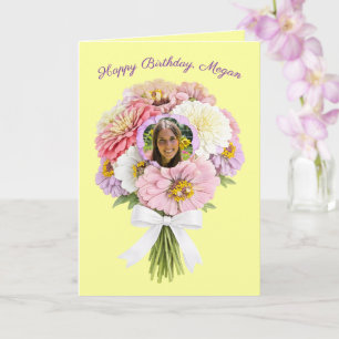 Alles Gute zum Geburtstag Zinnia Blumenstrauß Benu Karte