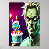 Alles Gute zum Geburtstag, Zombie, Kuchen | Kunst  Poster (Vorne)