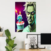 Alles Gute zum Geburtstag, Zombie, Kuchen | Kunst  Poster (Heimbüro)