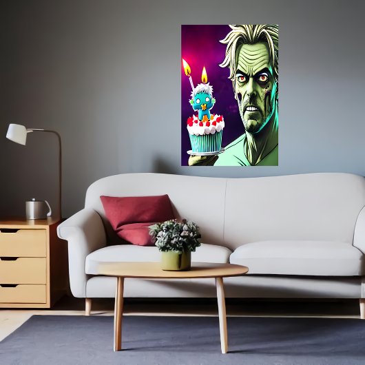 Alles Gute zum Geburtstag, Zombie, Kuchen | Kunst  Poster